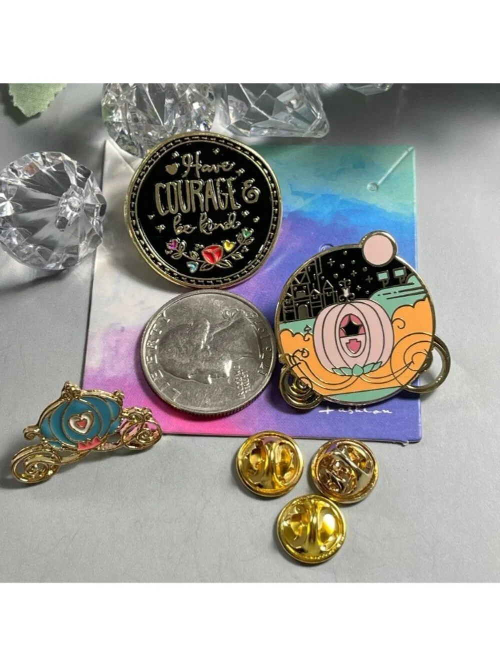 Cinderella Carriage Lapel Pin Kind Courage Pumpkin Brooch READ Jewelry